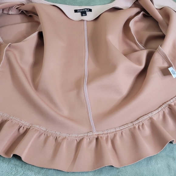 Roz & Ali Women's Ruffle Long Sleeve Blazer Jacket Rose Size Large - Picture 11 of 14